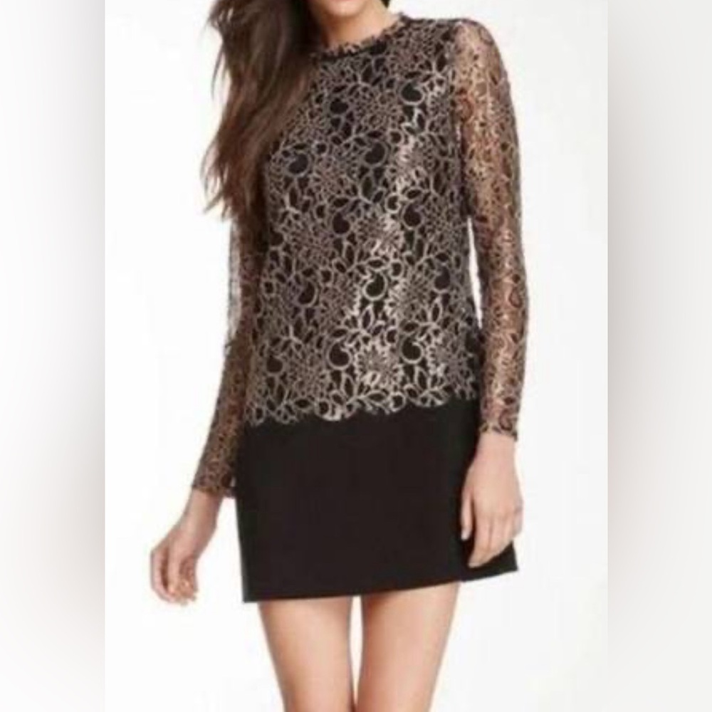 Ted Baker Long Sleeve Lace Mini Dress Size 1 or Size 4 Party cocktail office